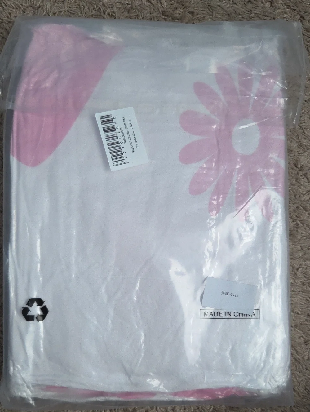 Pink Floral Twin Comforter And Sham